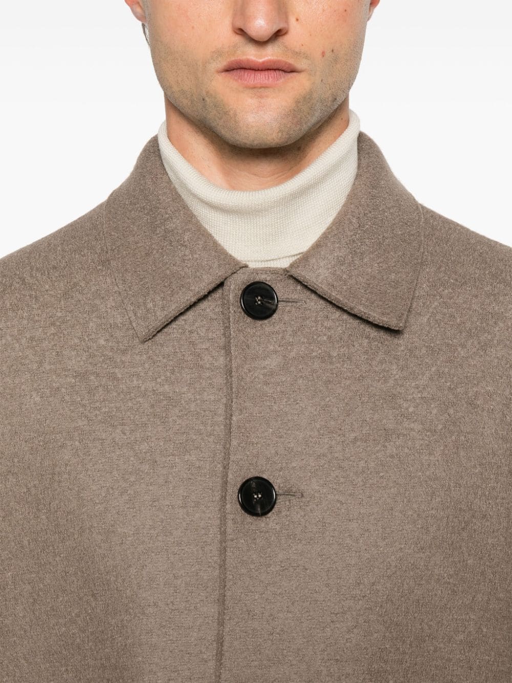 Beige single breasted midi coat Harris wharf london - men Beige single breasted midi coat Harris wharf london - men